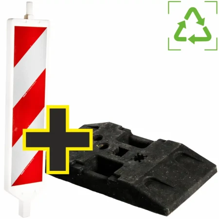 Zestaw drogowy Tablica Kierująca U-21 z PCV, z odblaskowymi pasami i solidną podstawą gumową z recyklingu. Idealne rozwiązanie do oznaczania robót drogowych, poprawiające bezpieczeństwo na drodze. Trwały i widoczny, zgodny z przepisami.
