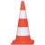 Pachołek drogowy PCV U-23c 75 cm, pomarańczowo-czerwony z dwoma białymi pasami ostrzegawczymi. Lekki i trwały stożek drogowy z PCV, zintegrowany z podstawą. Idealny do oznakowania tymczasowego i stref wyłączonych z ruchu. Sprzęt BHP drogowy