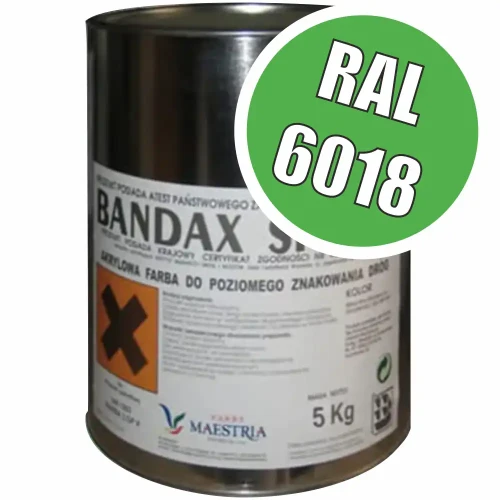Farba drogowa BANDAX SPRINT - Zielona EV RAL 6018 - 3L/5KG