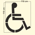 Szablon Malarski P-24 (110x110 cm) – Profesjonalne oznakowanie miejsca parkingowego dla osób niepełnosprawnych. Trwały szablon do malowania poprawiający widoczność, dostępność i zgodny z przepisami.