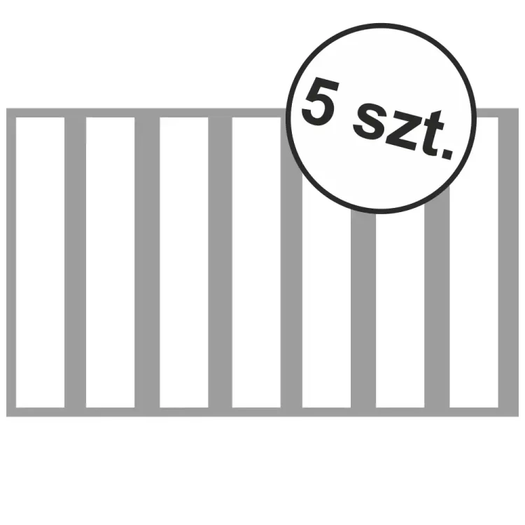 Zestaw 5 białych pasów Termoznaku P-10 (Przejście dla Pieszych) 100x50 cm. Trwałe oznakowanie poziome z termoplastu PREMARK™ o wysokiej odblaskowości. Idealne do bezpiecznego wyznaczania przejść dla pieszych w ruchu miejskim. Łatwy i szybki montaż