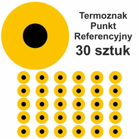 Ten produkt to termoznaki referencyjne (30 sztuk) o wymiarach 300x300 mm, idealne do oznakowania punktów kontrolnych w geodezji, pomiarach drogowych, budownictwie. Używane jako cele pomiarowe. Zwiększ precyzję pomiarów. Wysoka widoczność na powierzchni
