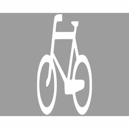 Termoznak P-23 Droga Rowerowa 2000x1100 mm – biały symbol roweru na szarym tle. Prefabrykowany znak poziomy z tworzywa termoplastycznego PREMARK™, przeznaczony do oznakowania pasów i ścieżek rowerowych w przestrzeni miejskiej.