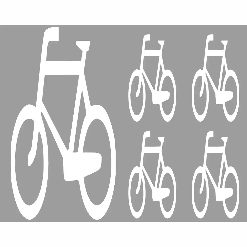 Termoznak P-23 mini – Droga Rowerowa 1300x715 mm (5 szt.). Biały symbol roweru z masy termoplastycznej PREMARK™ do trwałego oznakowania poziomego ścieżek i pasów rowerowych. Wysoka odblaskowość, łatwy montaż, długa żywotność.