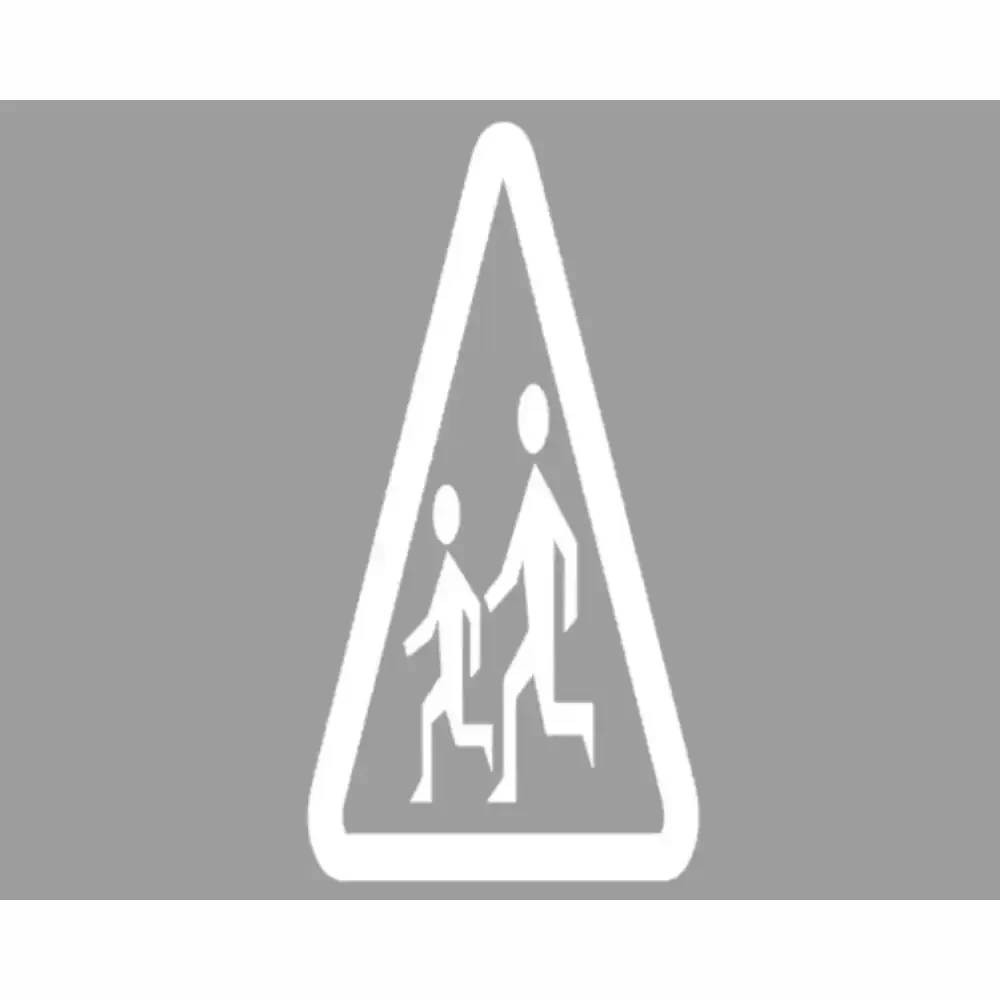 Termoznak A-17 Uwaga Dzieci – znak ostrzegawczy drogowy, symbolizujący biegnące sylwetki. Wysokiej jakości znak poziomy termoplastyczny do bezpiecznego oznakowania stref szkolnych i przedszkolnych. Wymaga szczególnej ostrożności kierowców