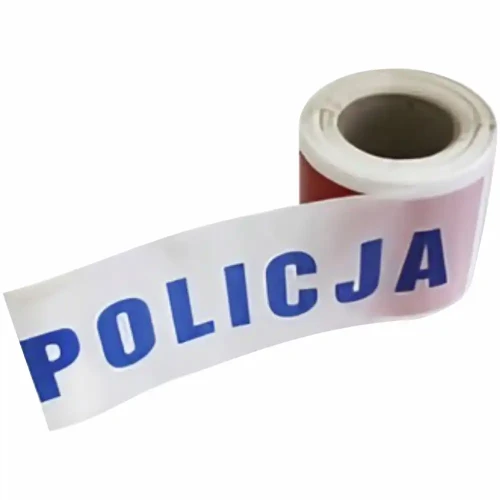 Taśma Ostrzegawcza - Biało-Czerwona z Napisem Policja - 100 Metrów