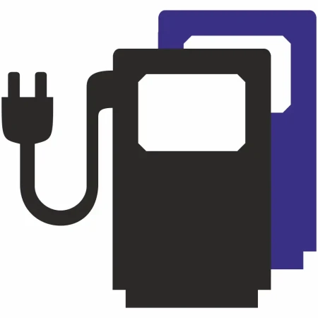 Symbol Stacji Ładowania Samochodów Elektrycznych 1000x1000 mm PREMARK. Oznakowanie poziome termoplastyczne dla stanowisk ładowania EV. Ikona dystrybutora z wtyczką