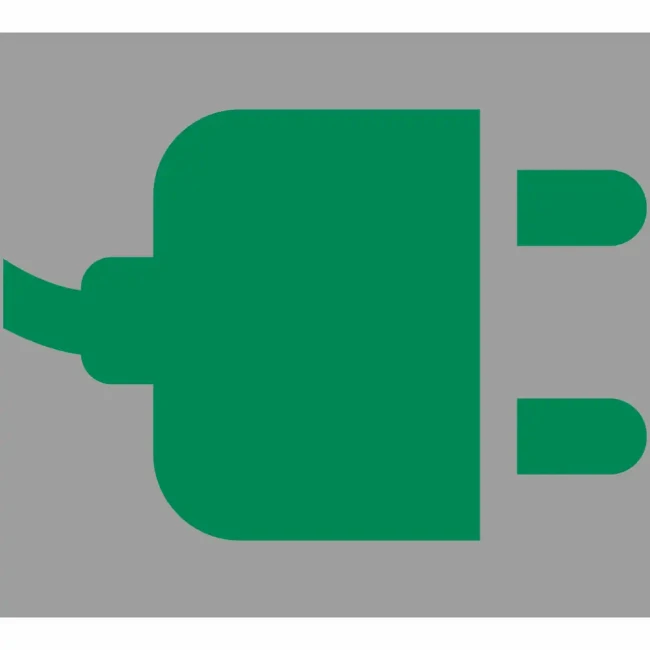 Symbol Stacji Ładowania Samochodów Elektrycznych, zielona wtyczka RAL 6024 na szarym tle, oznakowanie poziome PREMARK™ 1600x800 mm. Idealne do wyznaczania miejsc ładowania aut elektrycznych, zwiększa widoczność