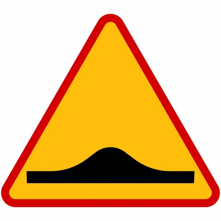 Znak drogowy A-11a Próg Zwalniający 750 mm. Ostrzegawczy znak drogowy (symbol progu zwalniającego) z folią odblaskową II generacji, przeznaczony do montażu w celu uspokojenia ruchu i oznakowania progów na drogach. Idealny dla stref zamieszkania