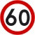 Znak drogowy B-33 ograniczenie prędkości 60 km/h okrągły 900 mm. Znak zakazu B-33 z folią odblaskową II generacji. Limit 60