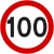 Znak drogowy B-33 ograniczenie prędkości 100 km/h okrągły 1000 mm. Znak zakazu B-33 z folią odblaskową I generacji. Limit 100 kilometrów na godzinę