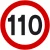 Znak drogowy B-33 ograniczenie prędkości 100 km/h okrągły 1000 mm. Znak zakazu B-33 z folią odblaskową II generacji. Limit 110 kilometrów na godzinę