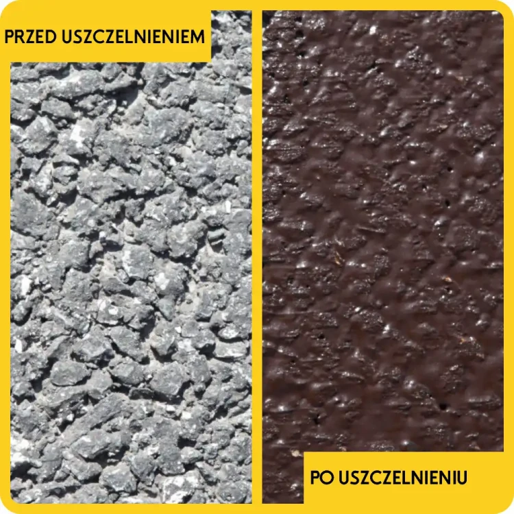 Regeneracja i uszczelnianie powierzchniowe nawierzchni bitumicznych – efekt przed i po. Profesjonalna konserwacja asfaltu, zabezpieczenie przed wodą i mrozem. Widrog: sprawdzone sposoby uszczelniania oraz regeneracji dróg i podjazdów