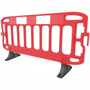 Barierka drogowa U-20 Navigator® 2m z odblaskami. Wykonana z HDPE, odporna na UV i uszkodzenia. Posiada obrotowe stopy i system łatwego łączenia. Idealna do zabezpieczania robót drogowych, wykopów i imprez. Sprawdź profesjonalne wygrodzenia BHP i drogowe!