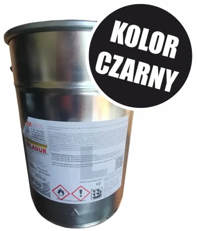 Czarna masa chemoutwardzalna Biladur 20 kg w metalowym wiadrze, oznaczenie „Kolor czarny”