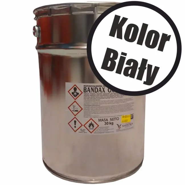 Biała farba drogowa BANDAX GOLD w metalowej puszce 30 kg